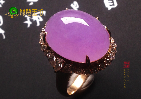 冰种紫罗兰翡翠蛋面戒面镶嵌求婚戒指怎么挑